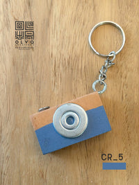 Handmade Wooden Camera Keychain – Colorful Mini Home Charm