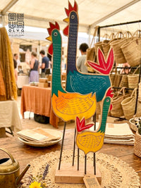 Wooden Family Set Hen Stand