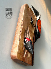 Woodpecker Wooden Clock