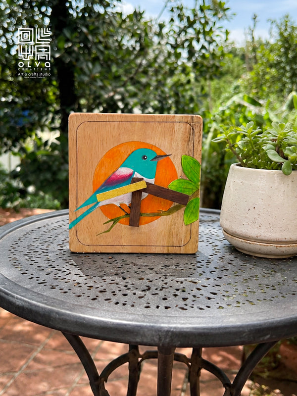 British Bird Mini Wooden Clock