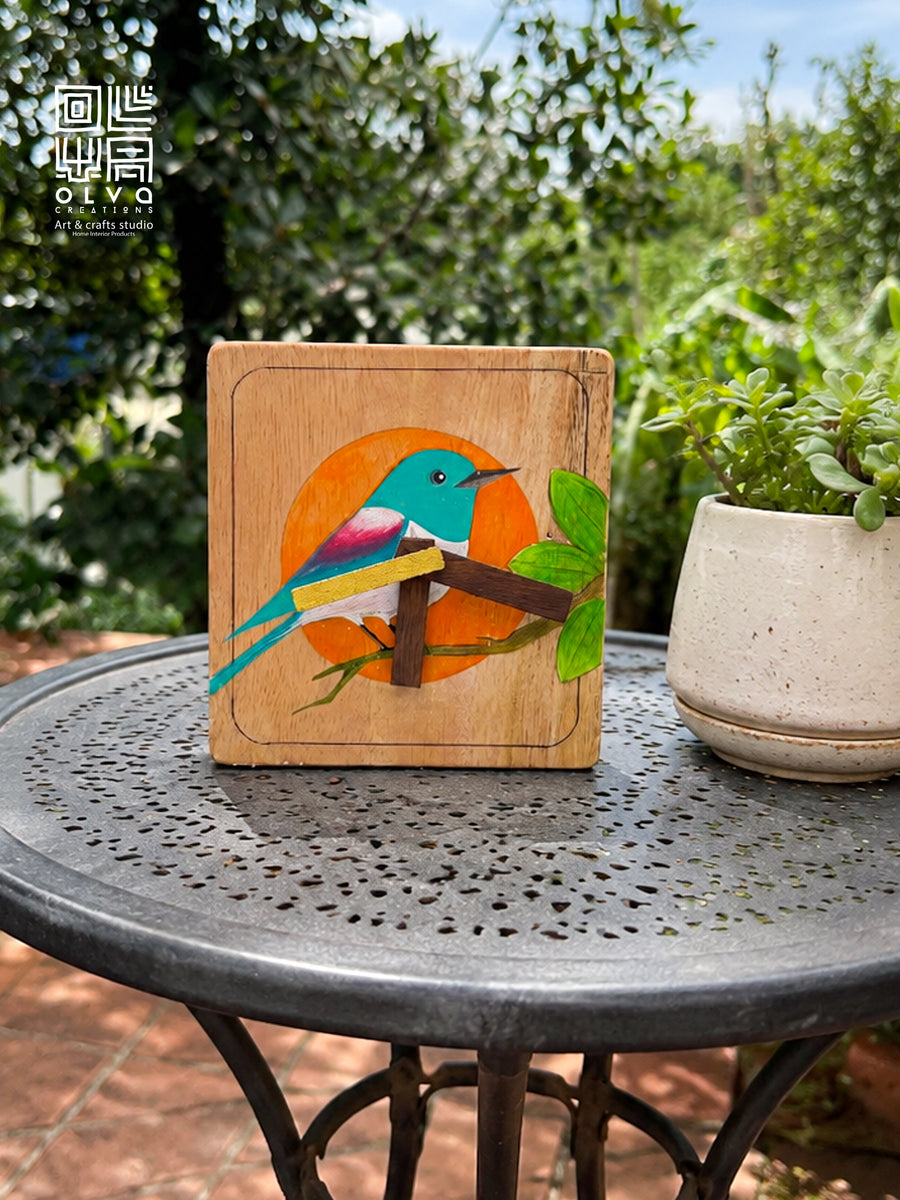 British Bird Mini Wooden Clock