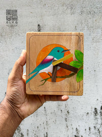 British Bird Mini Wooden Clock