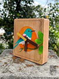 British Bird Mini Wooden Clock