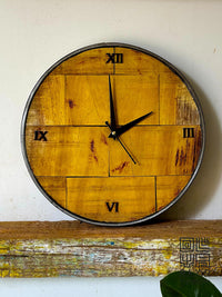 flat bar wooden clock